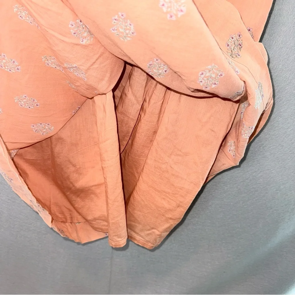 Indi&Cold women’s 100% organic cotton elastic waist sleeveless mid dress peach S - Picture 10 of 10